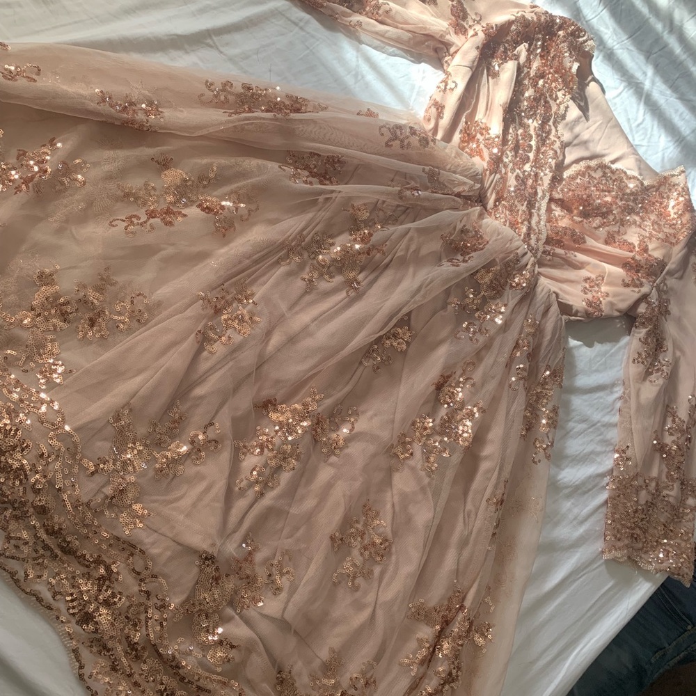 Champagne sequin dress